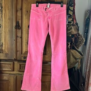 Von Dutch Pink Flare Cut Pants Vintage Low rise 33 long USA